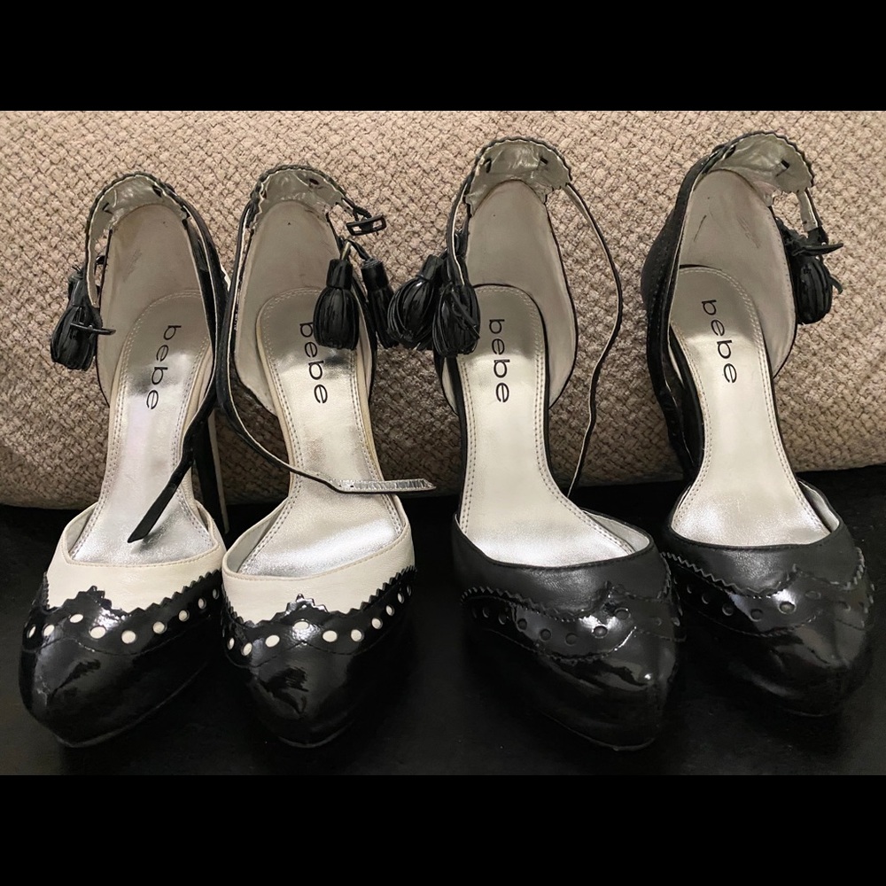 Set of fashion high heel stilettos wing tip pumps